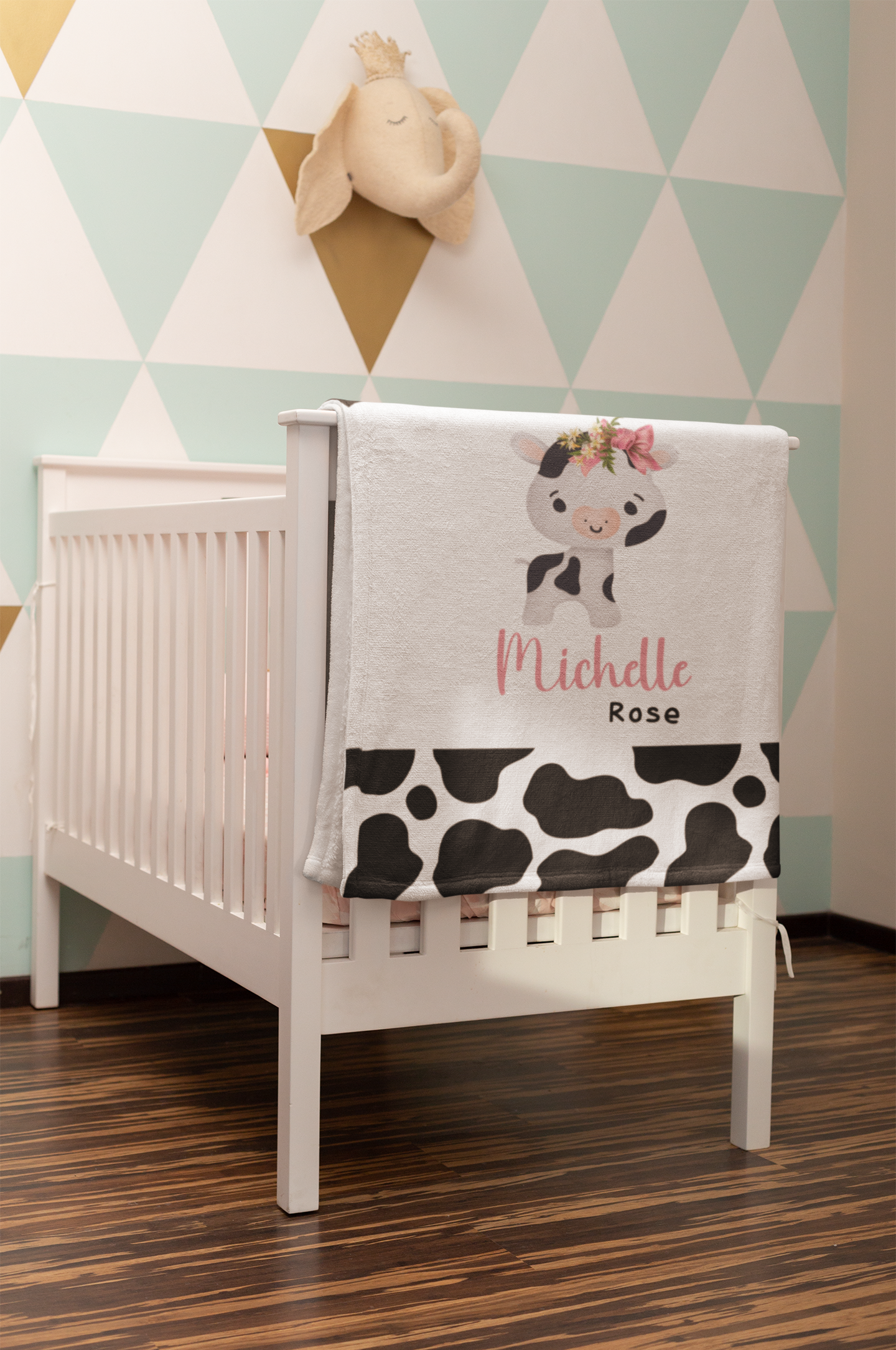 Personalized Cow Blanket
