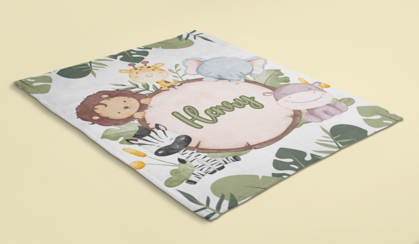 Personalized Safari Fleece Blanket