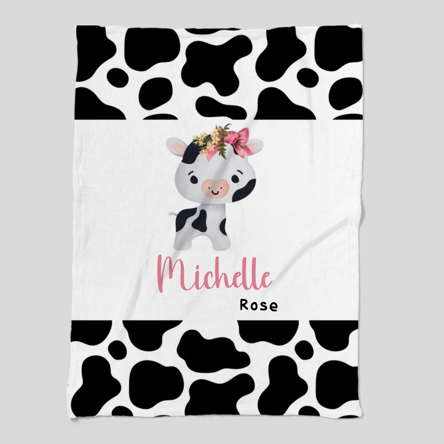 Personalized Cow Blanket