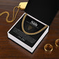 To My Son (Black Background)- Cuban Link Chain