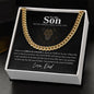 To My Son (Black Background)- Cuban Link Chain