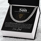 To My Son (Black Background)- Cuban Link Chain