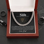 To My Son (Black Background)- Cuban Link Chain