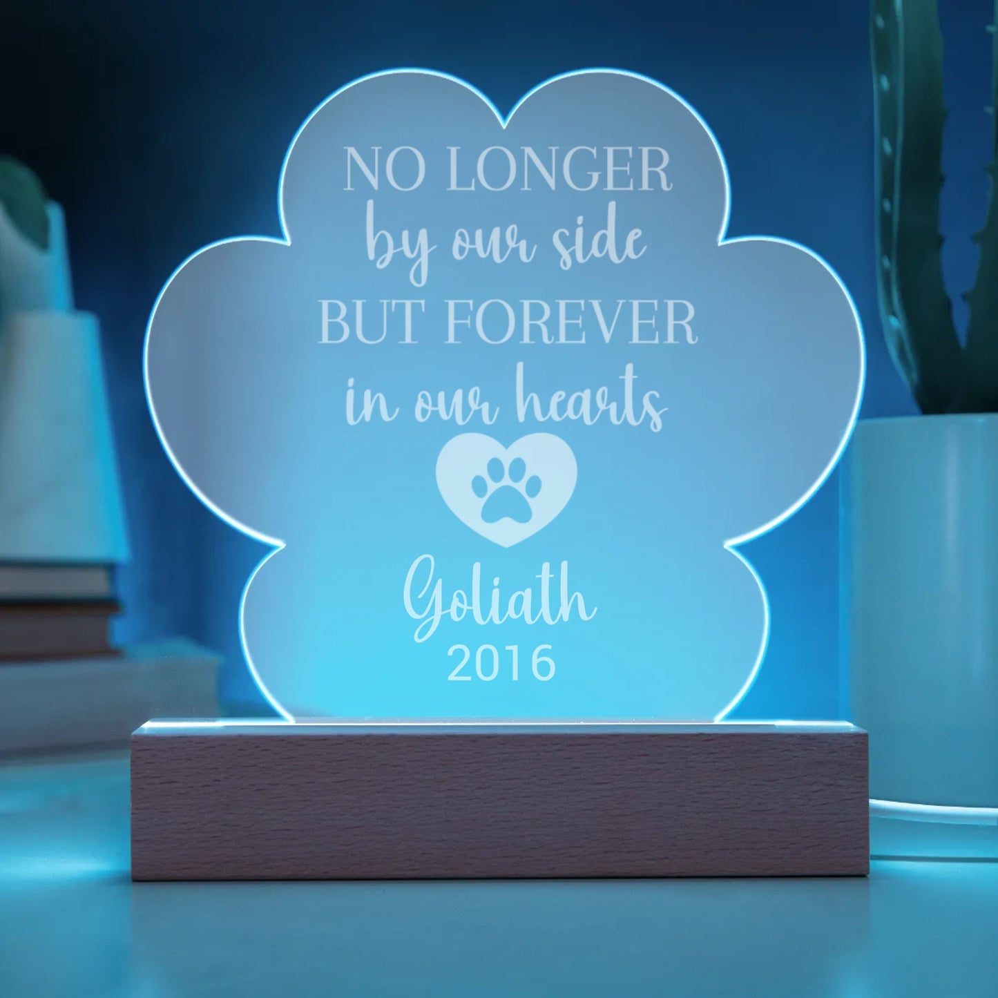 Acrylic Paw Memorial Plaque