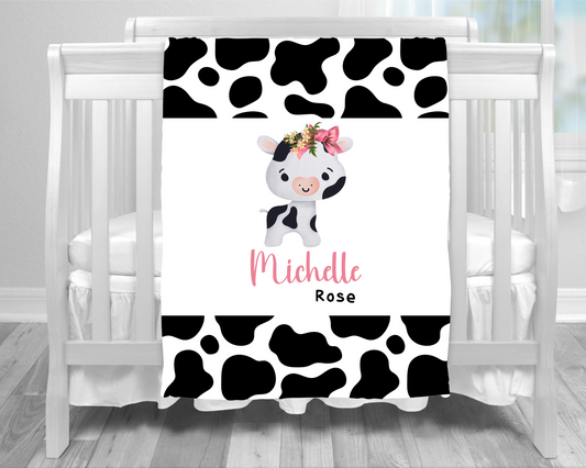 Personalized Cow Blanket