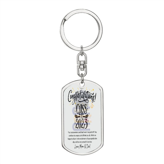 Graduation Dog Tag- Swivel Keychain