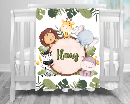 Personalized Safari Fleece Blanket