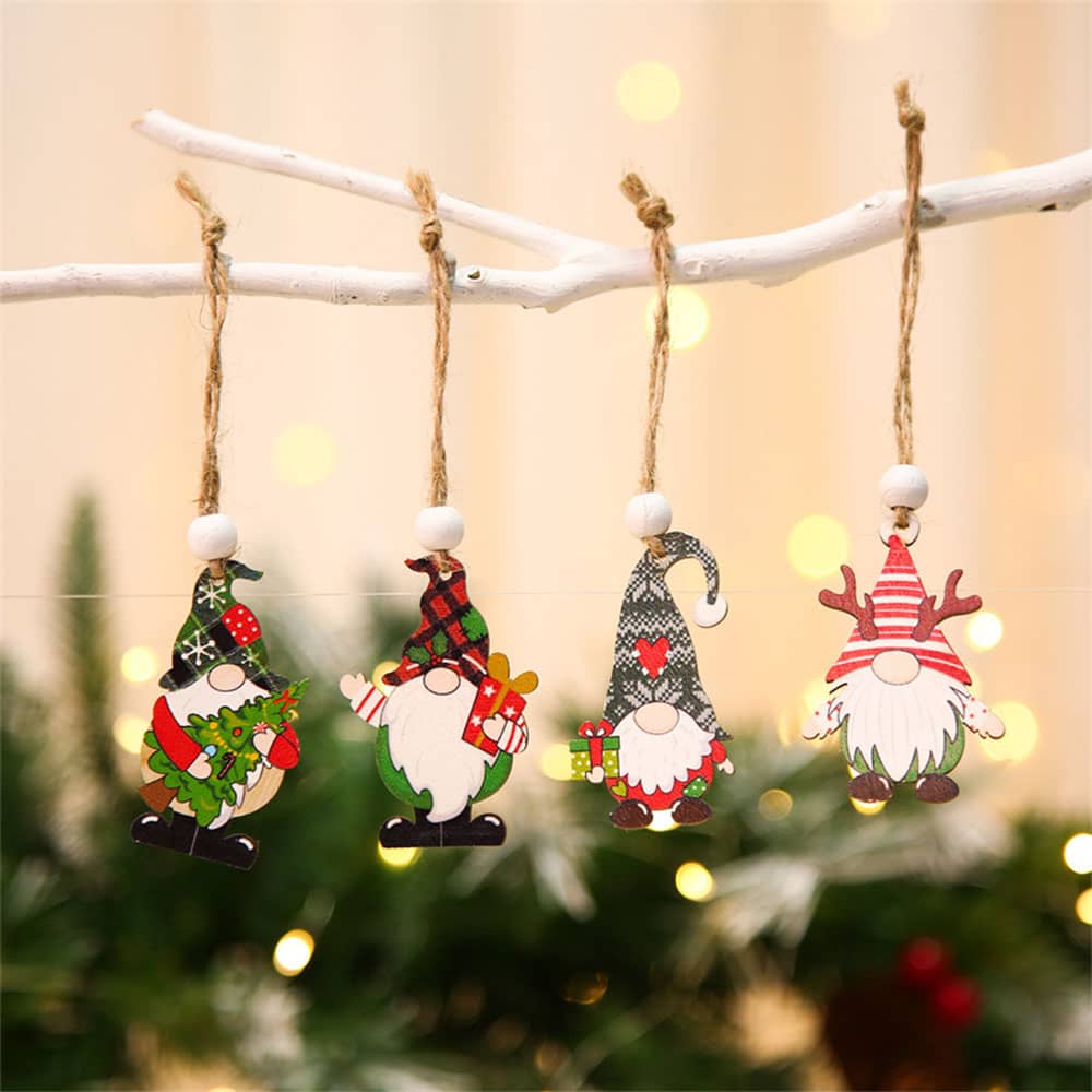 Wooden Santa Claus Ornaments