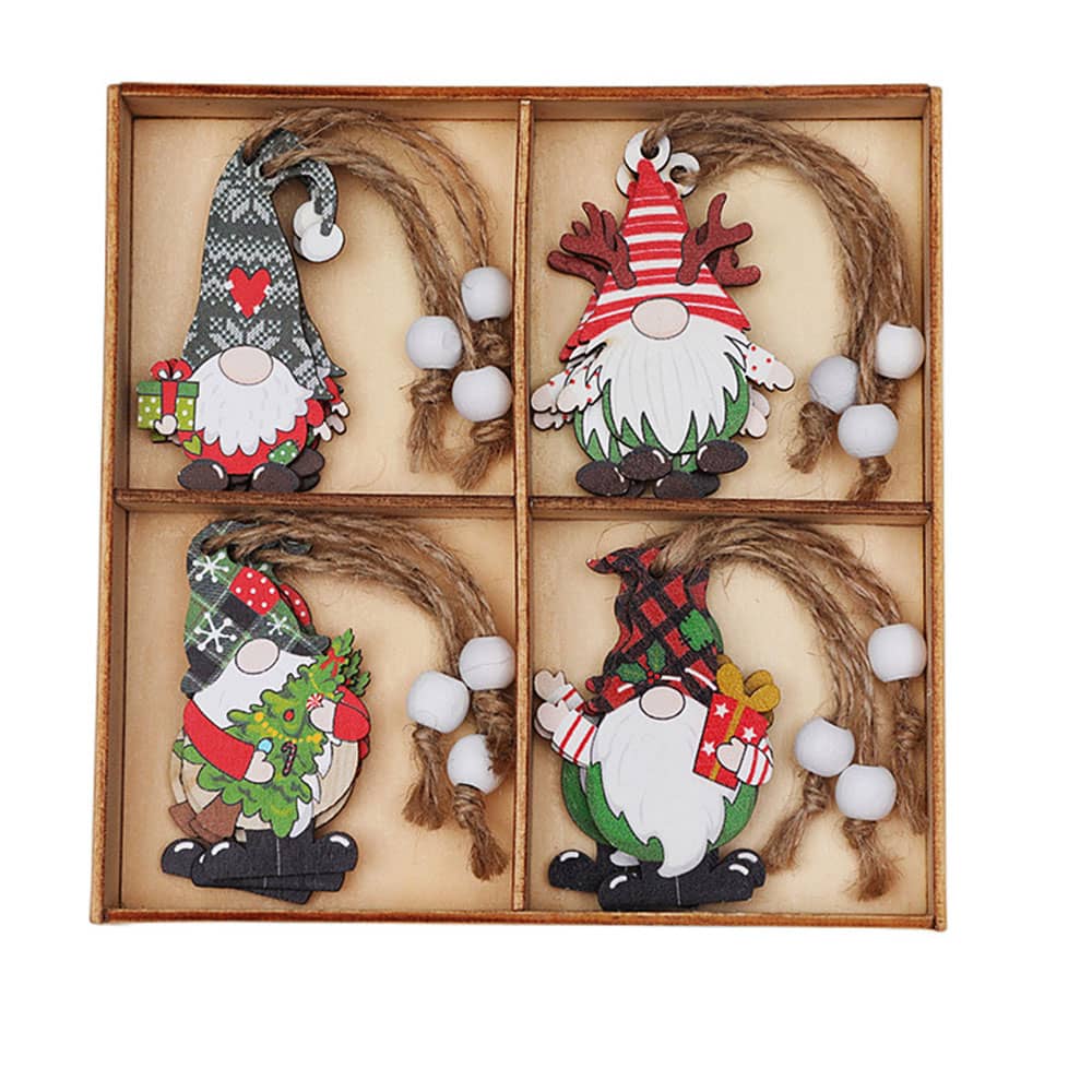 Wooden Santa Claus Ornaments