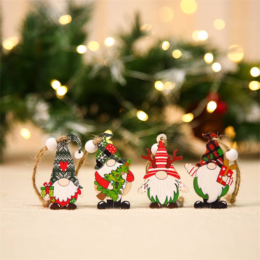 Wooden Santa Claus Ornaments