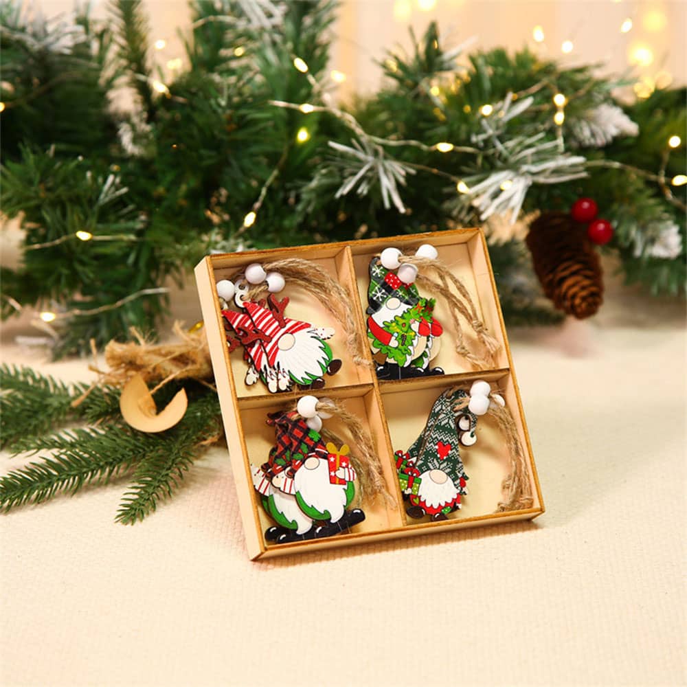 Wooden Santa Claus Ornaments